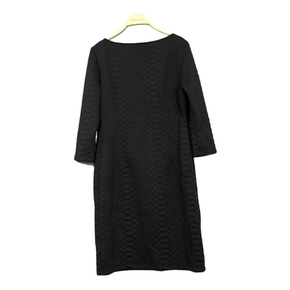 Sharagano Sweater Dress Size 12 Blue Textured Snake Animal Tufted Long Sleeve - Picture 2 of 11